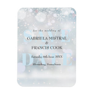 First Snowflakes Save the Date Magnet