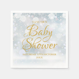 First Snowflakes Winter Baby Shower / Sprinkle Napkin