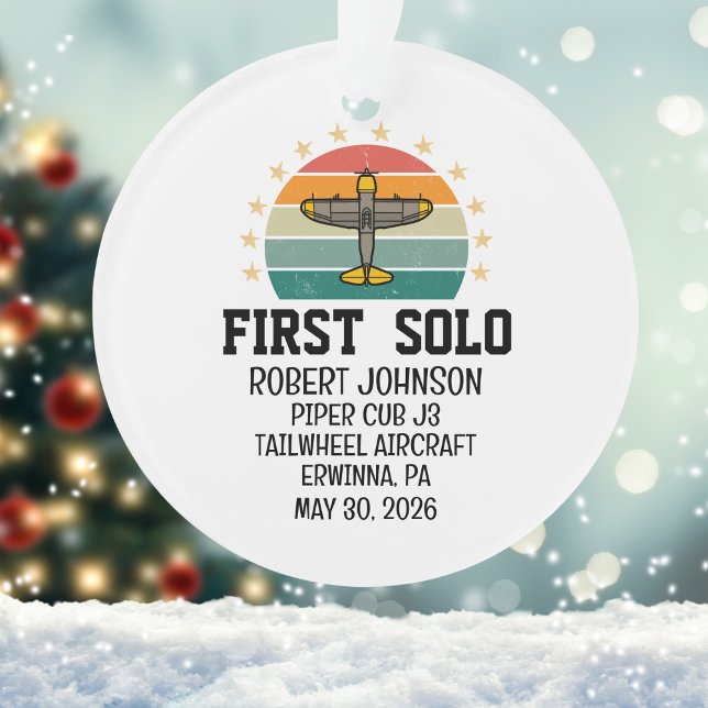 First Solo Aeroplane PILOT Personalised Aviation  Ornament (Creator Uploaded)