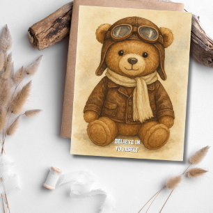 First Solo Simple Airplane, Personalized Aviation Postcard