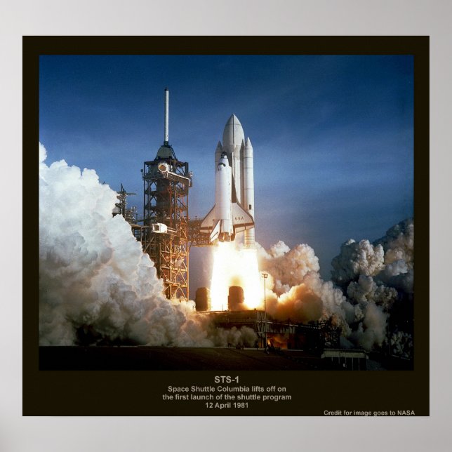 First Space Shuttle launch STS-1 Columbia Poster (Front)