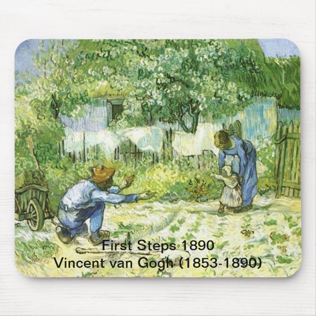 First steps, 1890 Vincent van Gogh. Mouse Pad (Front)