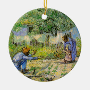 First Steps (after Millet) by Vincent van Gogh Ceramic Ornament