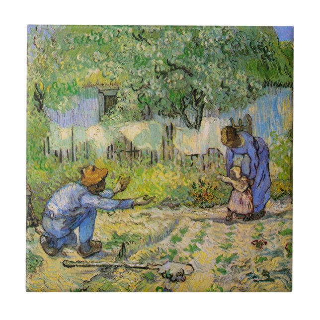 First Steps (after Millet) by Vincent van Gogh Ceramic Tile (Front)