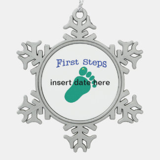 First Steps Snowflake Pewter Christmas Ornament