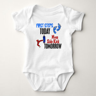 First Steps Today Mean Sidekick Tomorrow Karate Baby Bodysuit