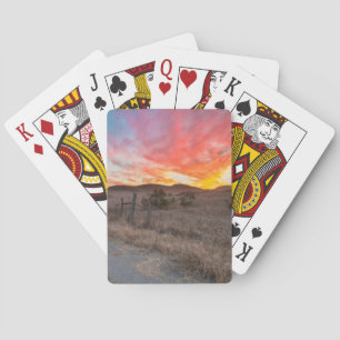 First Sunset of the Day Playing Cards