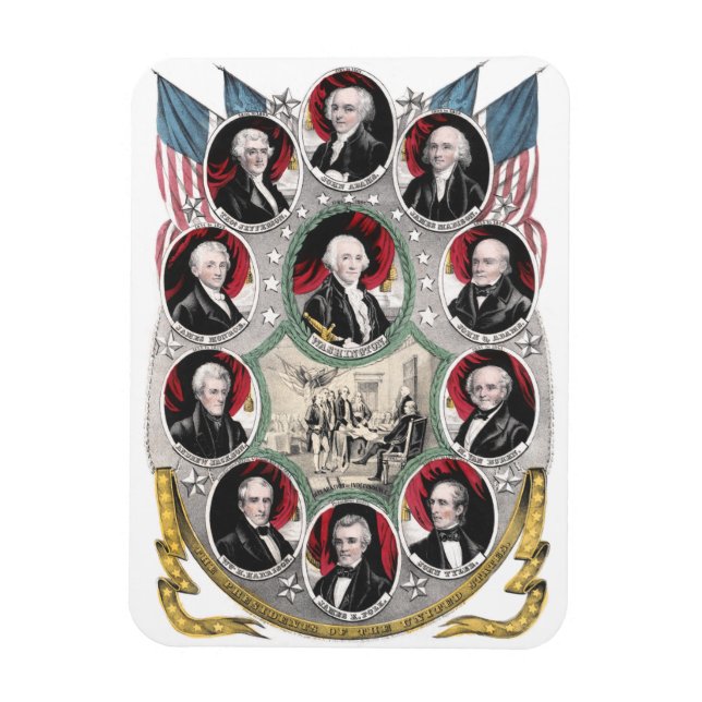 First Ten Presidents of the United States Magnet (Vertical)