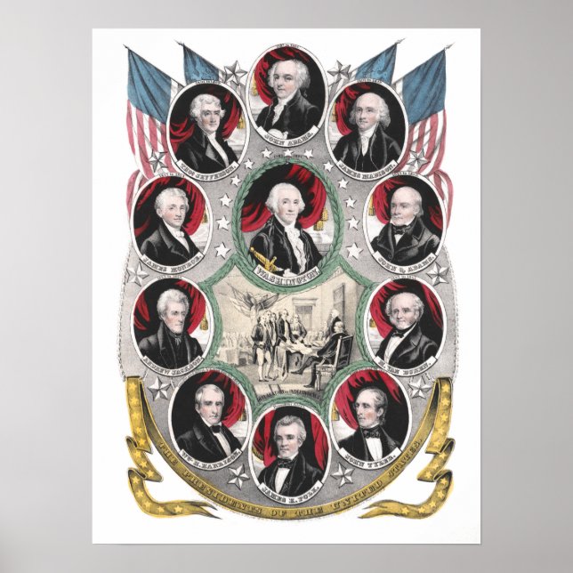 First Ten Presidents of the United States Poster (Front)