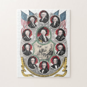 First Ten Presidents of the USA Educational Jigsaw Puzzle