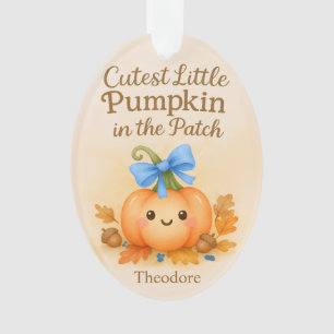 First Thanksgiving for Baby Boy with Pumpkin Ornament