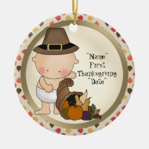 First Thanksgiving Holiday add words ornament