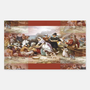 first thanksgiving rectangular sticker