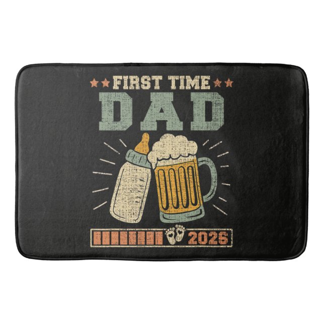 First Time Dad 2026 Expecting Baby Funny Bath Mat (Front)