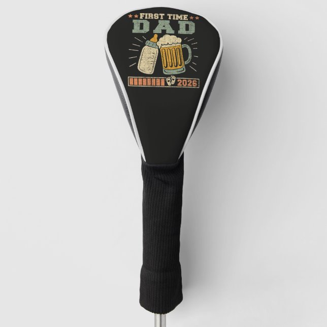 First Time Dad 2026 Expecting Baby Funny Golf Head Cover (Front)