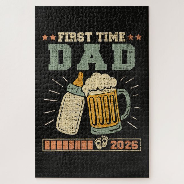 First Time Dad 2026 Expecting Baby Funny Jigsaw Puzzle (Vertical)