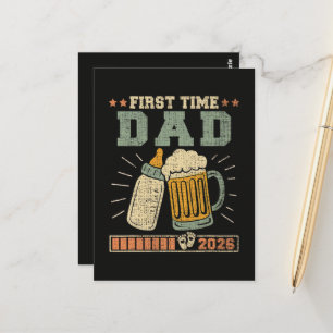 First Time Dad 2026 Expecting Baby Funny Postcard