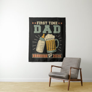 First Time Dad 2026 Expecting Baby Funny Tapestry