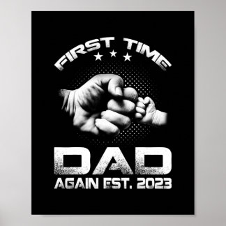 First Time Dad Again Est 2023 Funny Father's Day  Poster