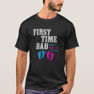 First Time Dad Daddy of BG Twins Father s Day Gif T-Shirt