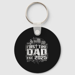 First Time Dad Patriotic Christian Cross Vintage U Key Ring