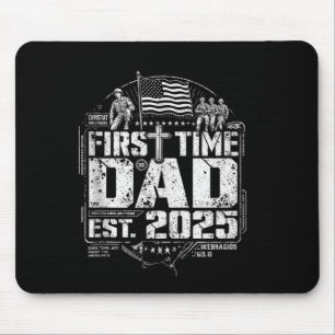 First Time Dad Patriotic Christian Cross Vintage U Mouse Pad