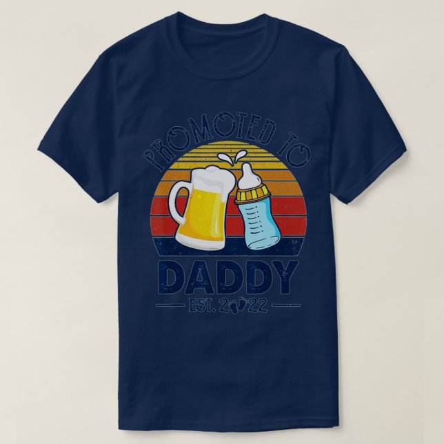 First Time Dad Promoted To Daddy 2022 Fathers Day  T-Shirt (Design Front)