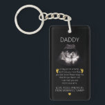 First Time Dad Ultrasound Pregnancy Announcement Key Ring<br><div class="desc">Share the excitement of impending fatherhood with our "DADDY, I may just be a bump" keychain, featuring a personalised ultrasound sonogram photo. This heartfelt Father's Day gift for expecting dads symbolises the love, kisses, and kicks from mummy's tummy, creating a beautiful and personal keepsake to treasure as they eagerly await...</div>