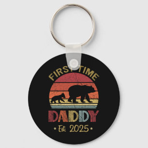 First Time Daddy New Dad Est 2025 Fathers Day Boy  Key Ring