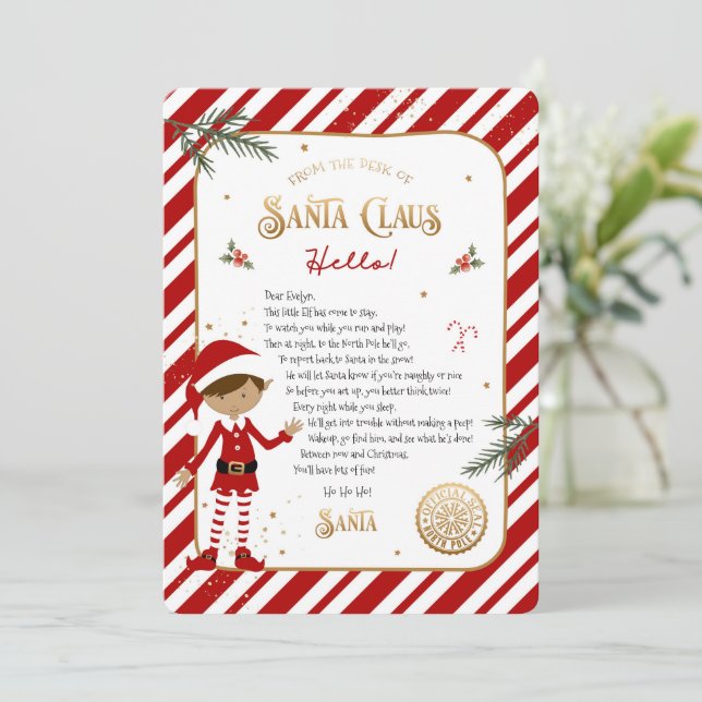 First Time Elf Arrival Welcome Letter (Standing Front)