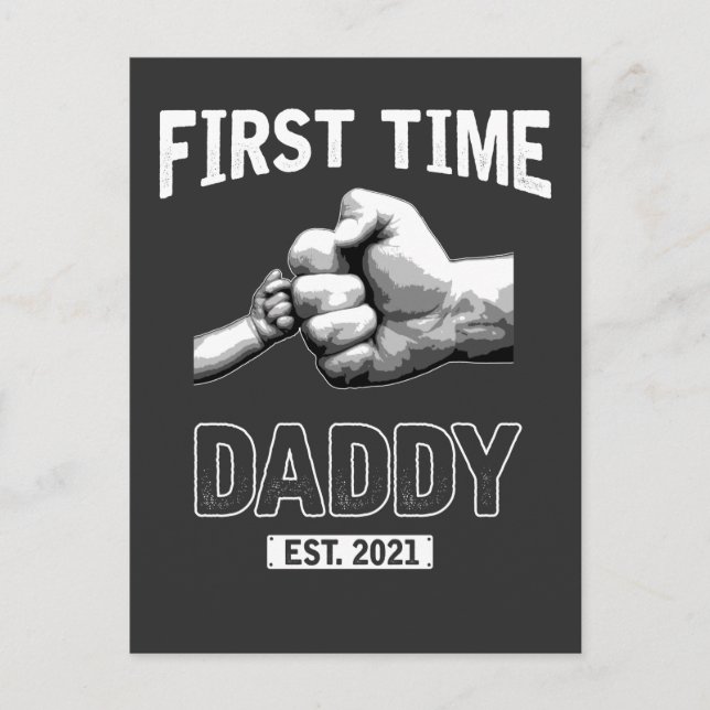 First Time Father New Dad 2021 Daddy Fathers Day Postcard (Front)