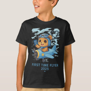 First Time Flyer 2025 Teddy Bear Aviator Kids Todd T-Shirt
