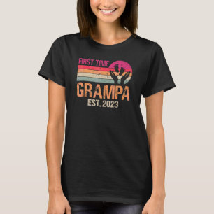 First Time Grampa 2023 Vintage Father's Day T-Shirt