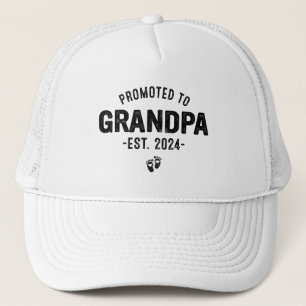 First Time Grandfather, Promoted to Grandpa 2024 Trucker Hat