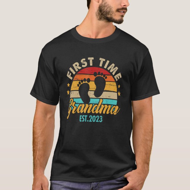 First Time Grandma 2023 Mother's Day Promoted To M T-Shirt (Front)