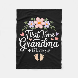First Time Grandma 2026 Promoted To Grandma Again  Fleece Blanket