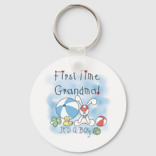 First Time Grandma Baby Boy Key Ring