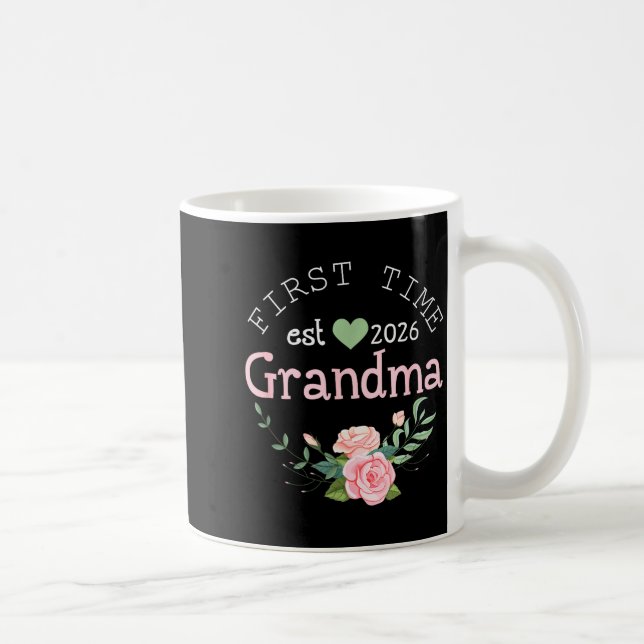 First Time Grandma Est 2026 New Grandmother 1st Ti Coffee Mug (Right)