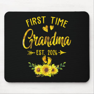 First Time Grandma Est 2026 Sunflower Promoted To Mouse Pad