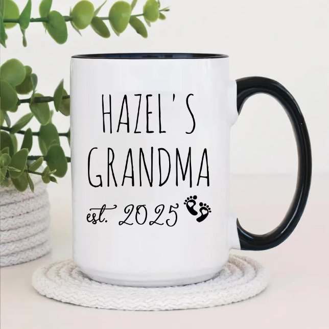 First Time Grandma First Grandchild Chic Heart Two-Tone Coffee Mug (First Time Grandma First Grandchild Chic Heart Two-Tone Coffee Mug)