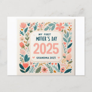 First Time Grandma Mother’s Day 2025 Celebration  Holiday Postcard