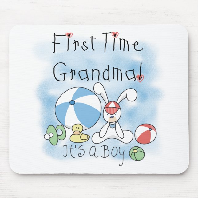 First Time Grandma of Boy Tshirts and Gifts Mouse Pad (Front)