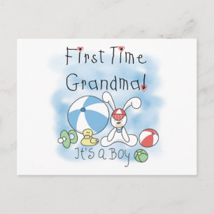 First Time Grandma of Boy Tshirts and Gifts Postcard