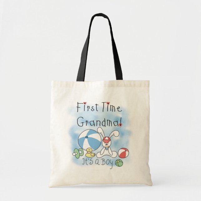 First Time Grandma of Boy Tshirts and Gifts Tote Bag (Front)