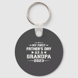 First Time Grandpa 2023 New Grandfather Fathers D  Key Ring