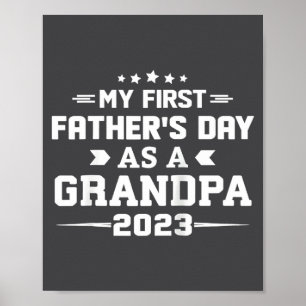 First Time Grandpa 2023 New Grandfather Fathers D  Poster
