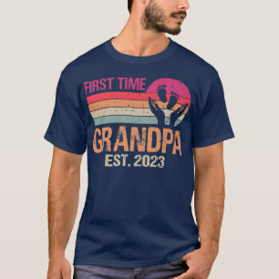 First Time Grandpa 2023 Vintage Father's Day Premi T-Shirt
