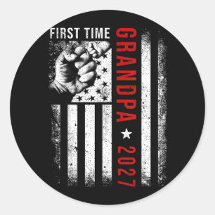 First time Grandpa 2027 for Grandfather to be Classic Round Sticker