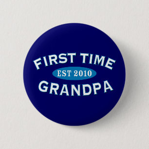 First Time Grandpa 6 Cm Round Badge