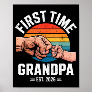 First Time Grandpa Est 2026 Baby Announcement Grea Poster
